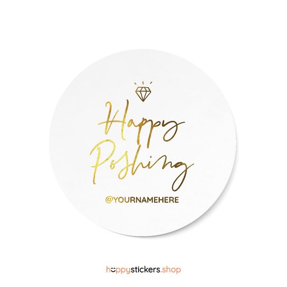 Happy Poshing Stickers & Labels with your custom text or name. - Picture 3 of 17